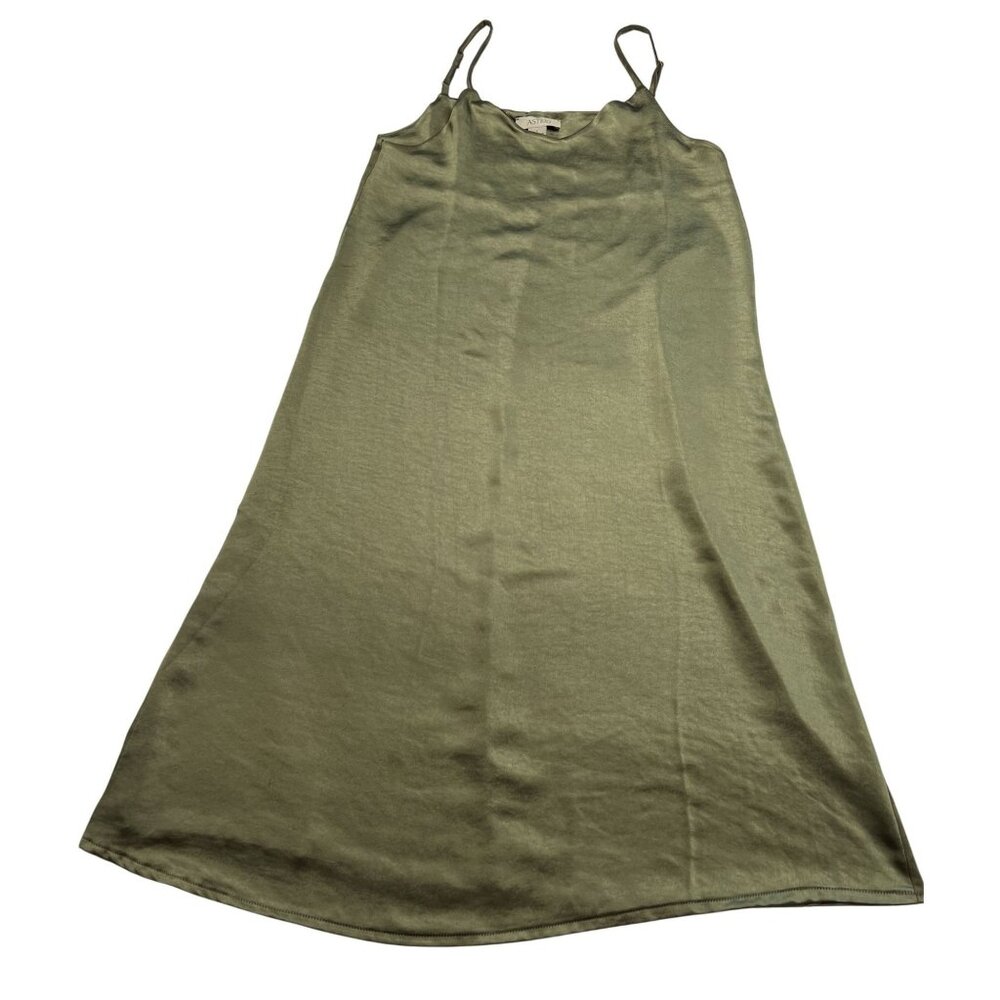 ASTRID Satin Slip Dress in Green